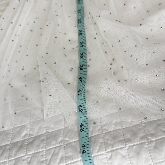 Lulus White Rhinestone Strapless Ruched Midi Dress M - Picture 8 of 8